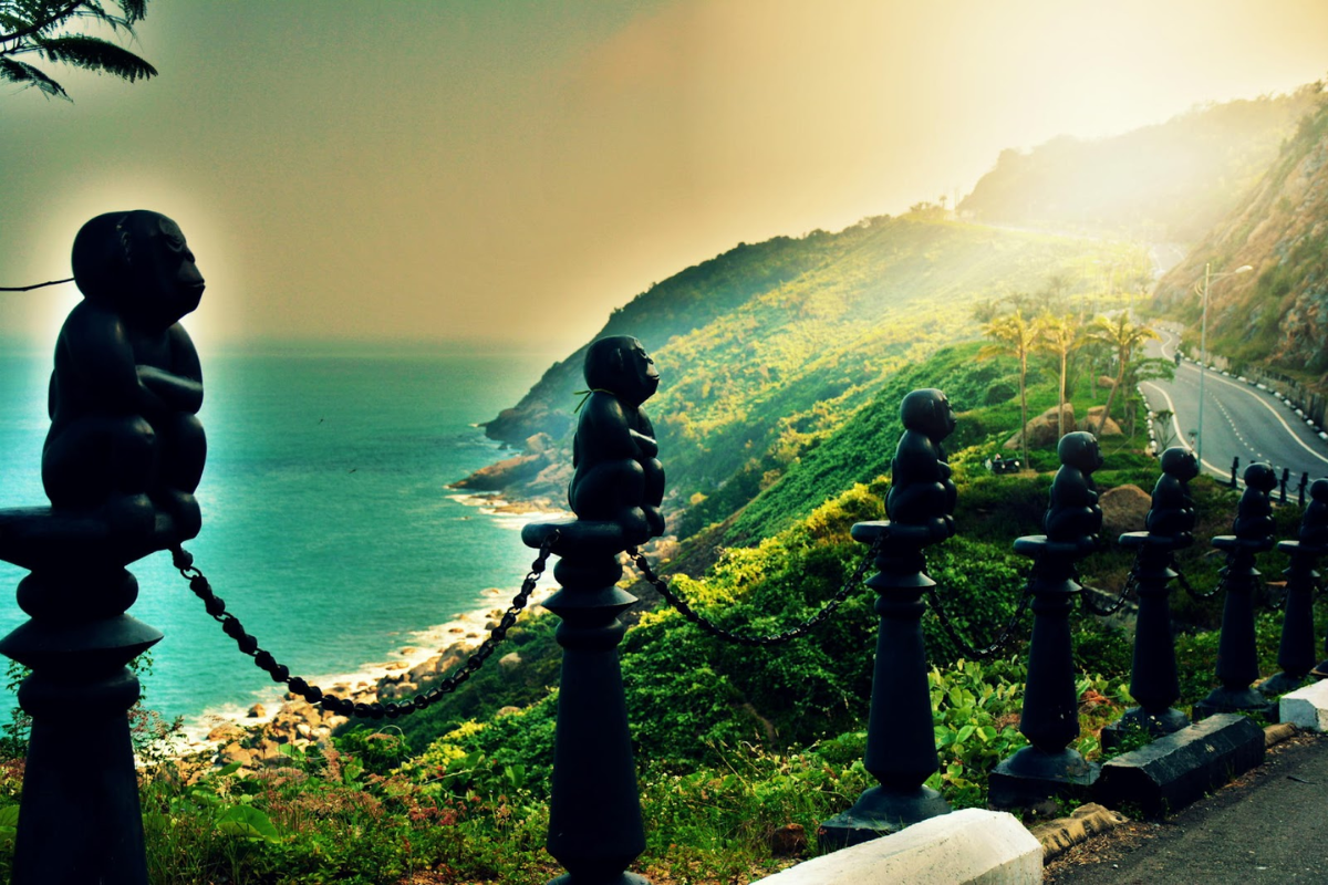 Scenic winding road leading to Son Tra Peninsula with ocean views